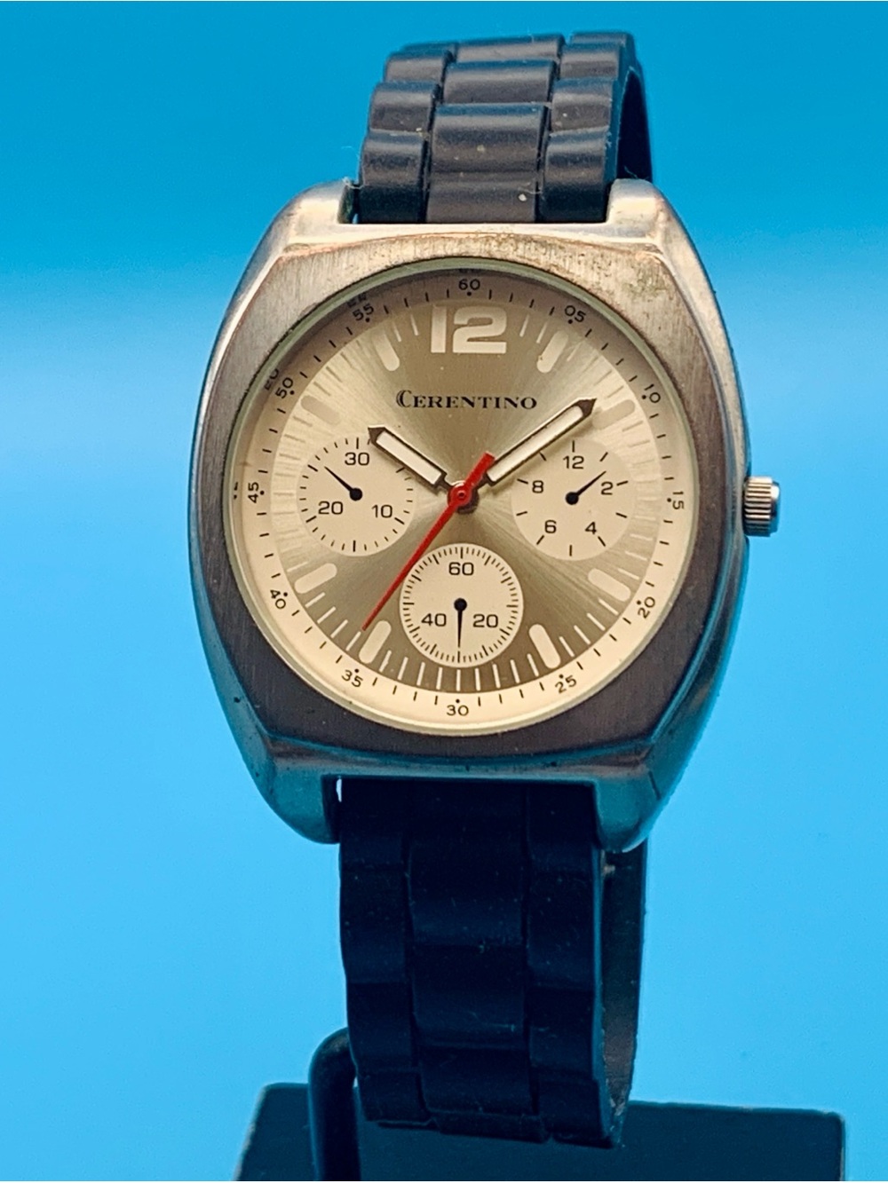 CERENTINO By ACCUTIME RB004 Quartz Wristwatch Faux Subdials Working New Battery
